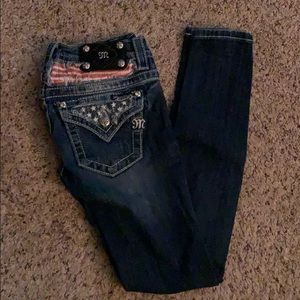 Cute American Flag Miss Me Skinny Jeans size 25